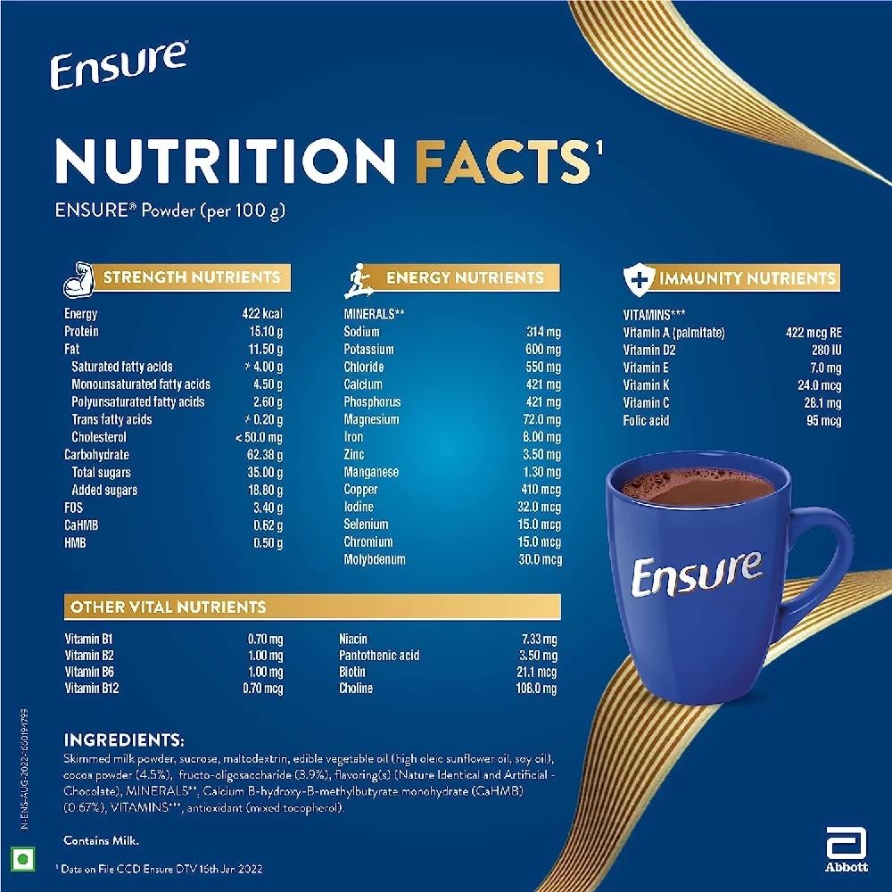 Ensure Nutritional Powder Chocolate Flavour, 400 g-4.webp